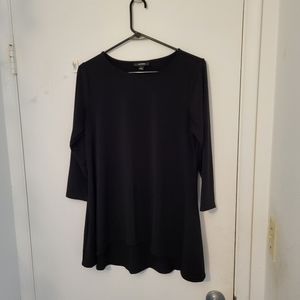 Alfani 3/4 Long Sleeve Tunic Black Shirt Women's size Small S